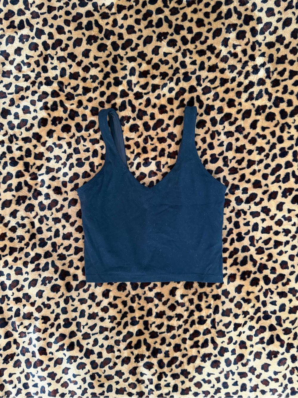 Black Crop Workout Tank Top